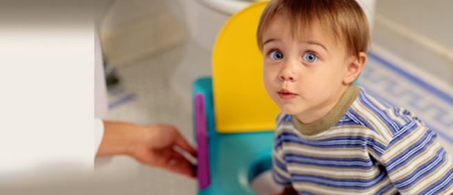 Closeup of child potty training